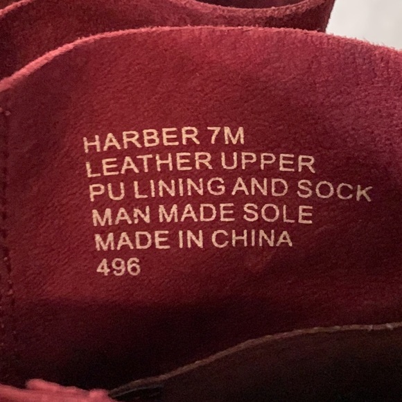 Steve Madden Harber Burgundy Leather Ankle Boots Heels Size 7M - Picture 2 of 6